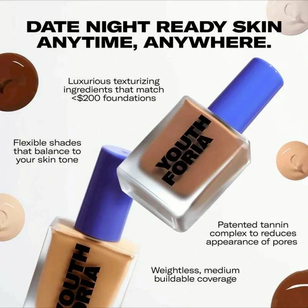 Youthforia 180 Light Date Night Skin Tint Serum Foundation 1.18oz